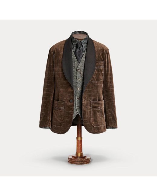 RRL Checked Velvet Tuxedo Jacket in Brown for Men | Lyst UK RRL Checked Velvet Tuxedo Jacket in Brown for Men | Lyst UK