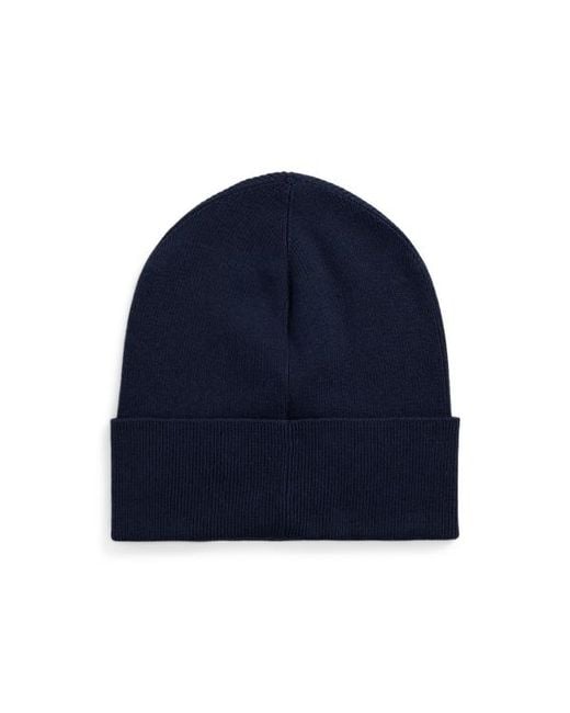 Polo Ralph Lauren Blue Ralph Lauren Rib-Knit Cotton Beanie for men