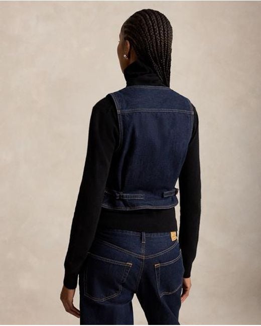 Polo Ralph Lauren Blue Buttoned Denim Waistcoat