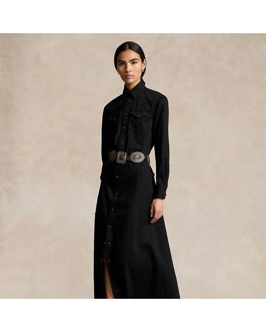 Polo Ralph Lauren Black Cotton Twill Shirtdress