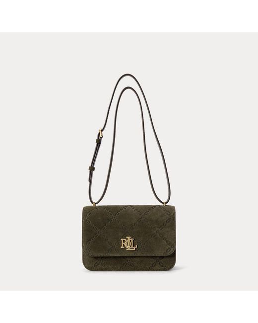 Ralph Lauren Natural Embossed Suede Medium Sophee Bag