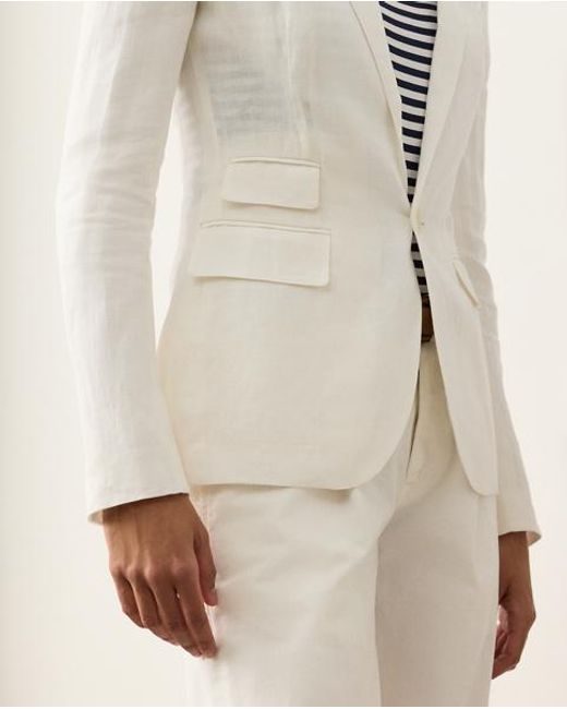 Ralph Lauren White Jacke Parker Aus Leinen