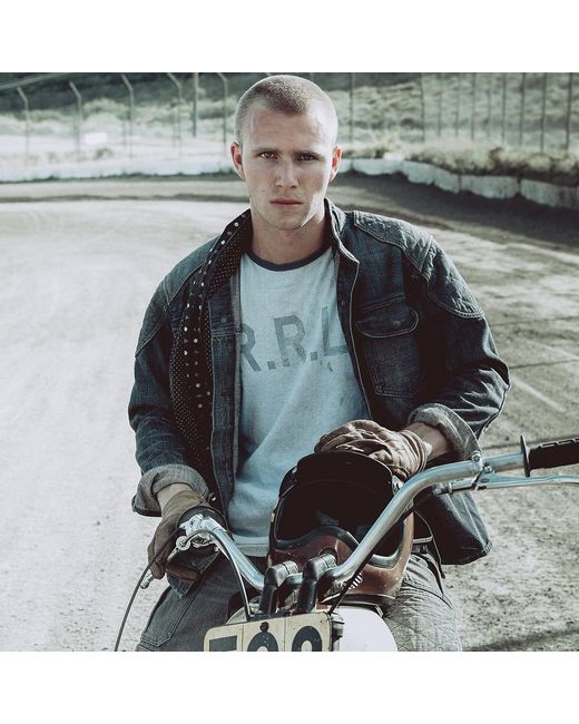 RRL Gray Quilted Denim Shirt Jacket for men
