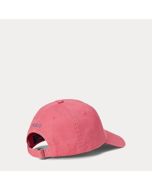 Cappellino in chino di cotone di Polo Ralph Lauren in Pink da Uomo