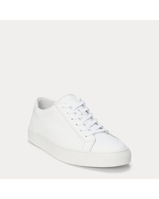 Polo Ralph Lauren Jermain Leren Sneaker in het White voor heren