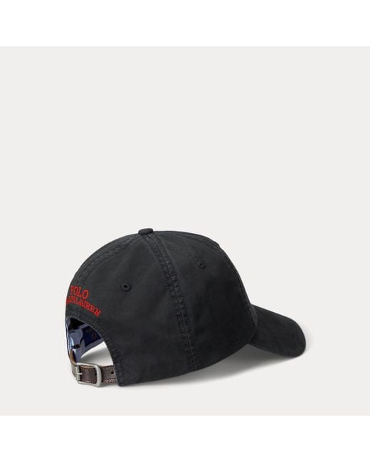 Polo Ralph Lauren Black Cotton Cap With Logo Embroidery for men