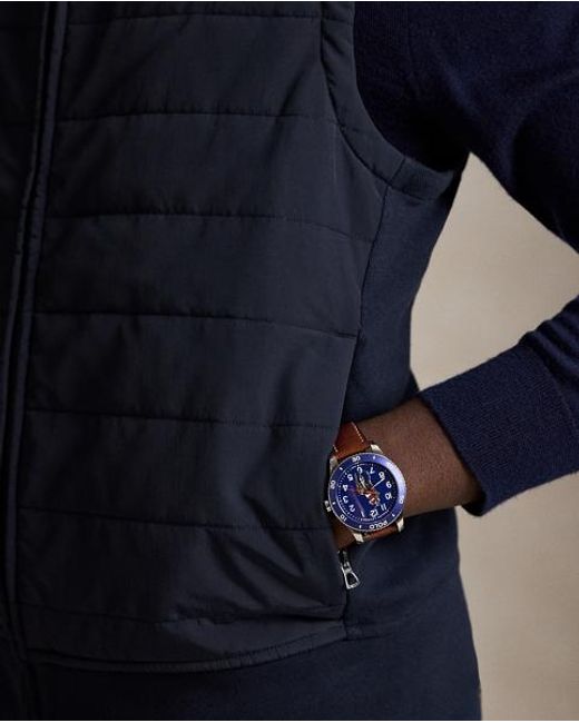 Polo Ralph Lauren Blue Hybrid Hooded Gilet for men
