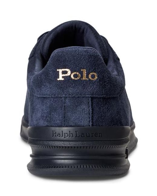 Polo Ralph Lauren Blue Heritage Court Ii Logo-debossed Suede Sneakers for men