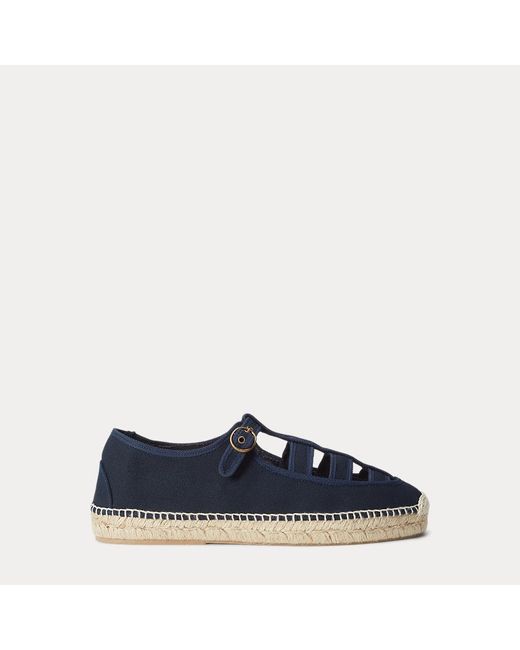 Polo Ralph Lauren Blue Cutout Canvas Espadrille