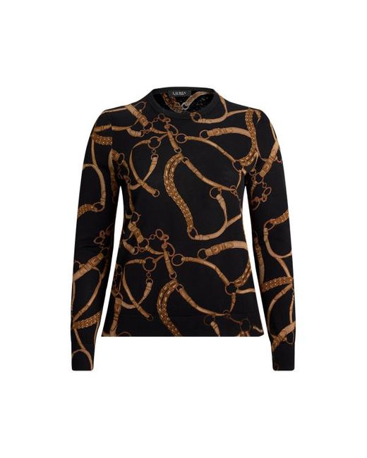 Taglie Plus - Maglia in misto cotone stampa a cinture di Ralph Lauren in Black