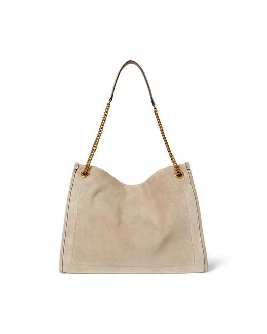 Shopper tote Bradley grande in camoscio di Ralph Lauren in Black
