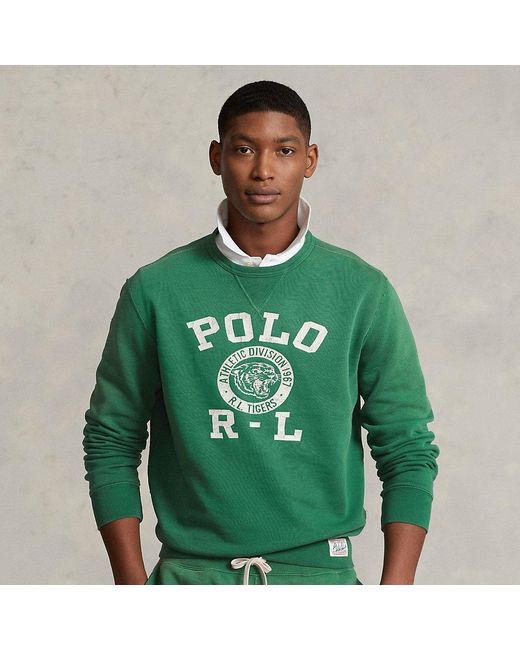 Polo Ralph Lauren Logo Fleece Sweatshirt in Green for Men | Lyst