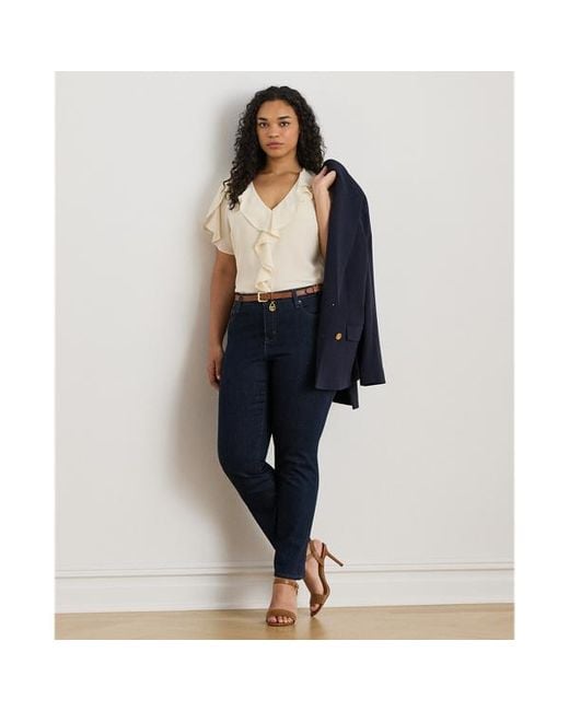 Ralph Lauren Natural Ralph Lauren Ruffle-Trim Georgette Blouse