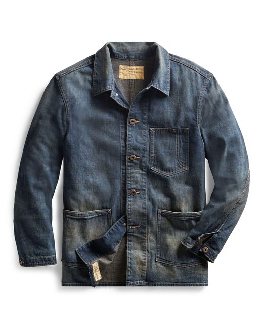 RRL Blue Indigo Denim Chore Jacket for men