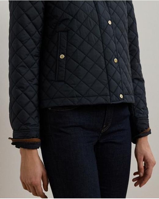 Ralph Lauren Blue Steppjacke Mit Kordsamtbesatz