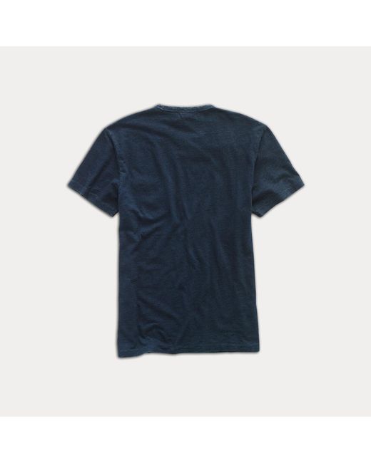 RRL Blue Indigo Cotton Jersey T-shirt for men