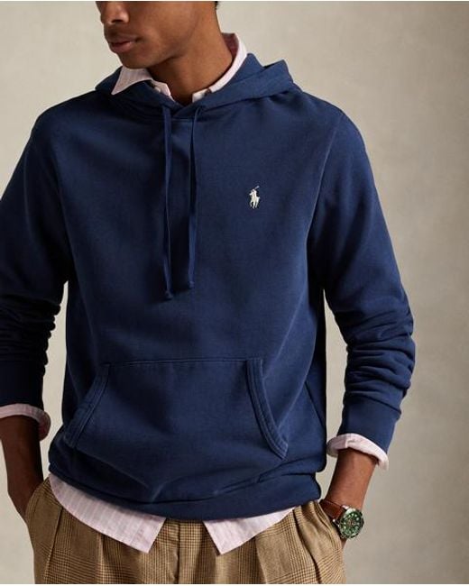 Polo Ralph Lauren Blue Loopback Fleece Hoodie for men