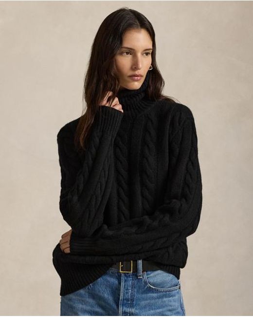 Polo Ralph Lauren Black Cable-knit Wool-cashmere Jumper for men