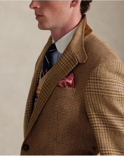 Polo Ralph Lauren Brown The Rl67 Patchwork Linen-Blend Jacket for men