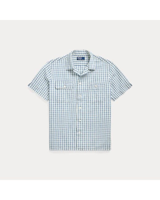 Ralph Lauren Classic-Fit Baumwoll-Leinen-Hemd in Blue für Herren