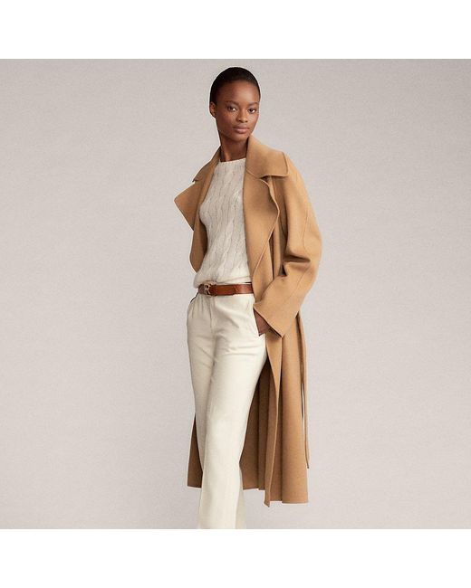Ralph lauren wool cashmere wrap coat deals