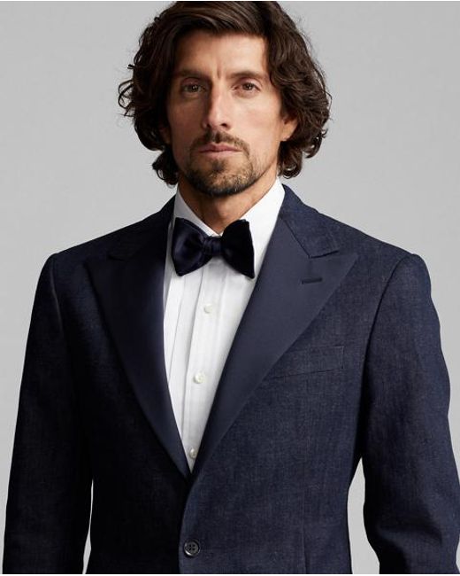RRL Blue Denim Tuxedo Jacket for men