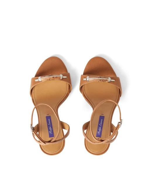 Sandali Presling in vitello 95 mm di Ralph Lauren in Brown