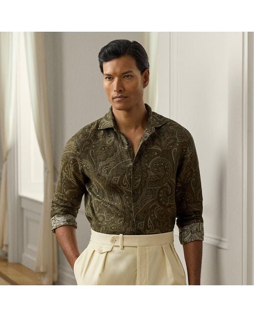 Ralph Lauren Green Ralph Lauren Paisley-Print Linen Shirt for men