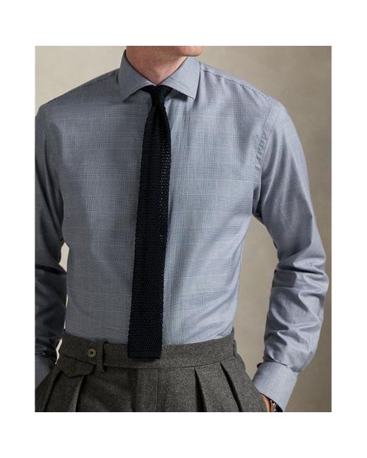 Camicia scozzese in twill Custom-Fit di Polo Ralph Lauren in Blue da Uomo