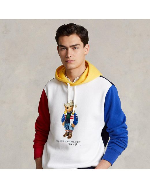Ralph Lauren Polo Bear Color-blocked Fleece Hoodie in Blue for Men | Lyst