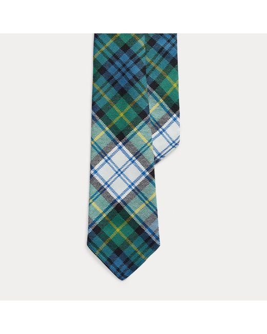 Polo Ralph Lauren Green Vintage-Inspired Tartan Wool Tie for men