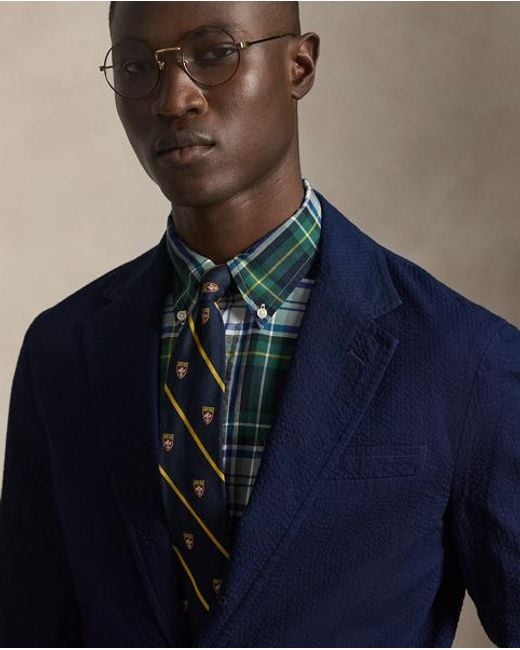 Polo Ralph Lauren Blue Polo Soft Modern-Fit Seersucker Jacket for men