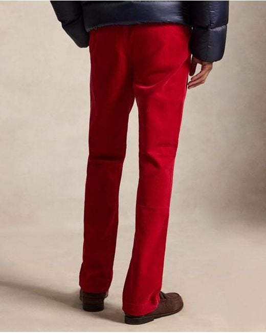 Polo Ralph Lauren Red Straight Fit Stretch Corduroy Trousers for men