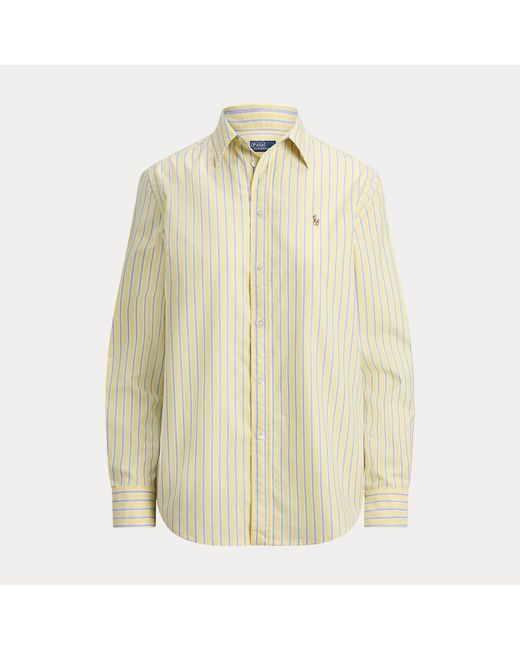 Polo Ralph Lauren Green Classic Fit Striped Cotton Oxford Shirt
