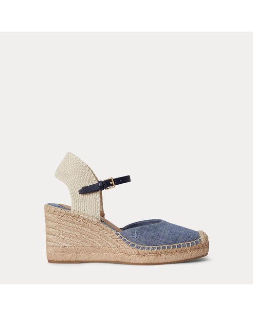 Ralph Lauren Blue Robby Chambray Espadrille