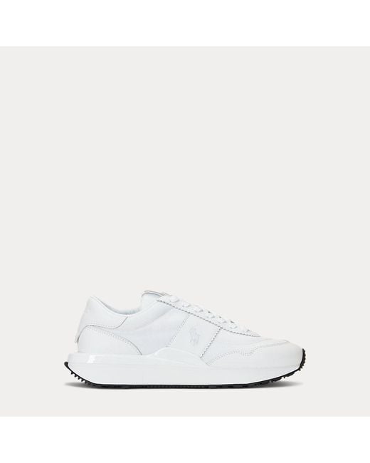 Polo Ralph Lauren Train 89 Sneaker Van Leer En Oxford in het White
