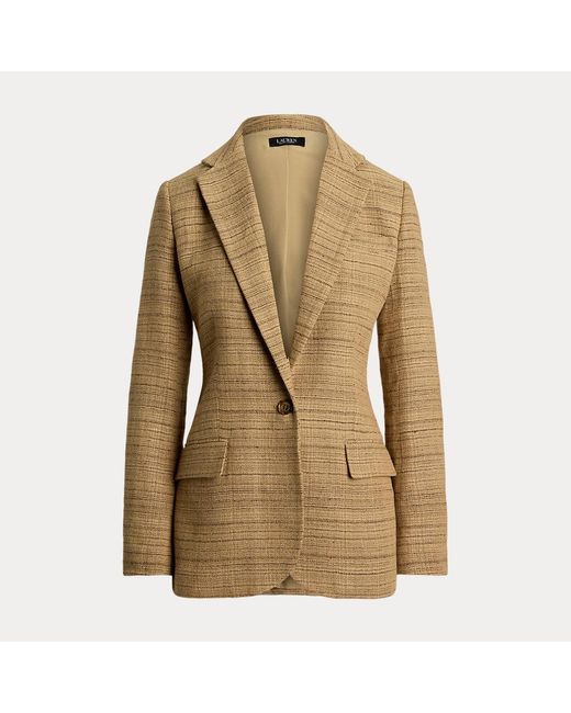 Blazer De Tweed De Mezcla De Lino Ralph Lauren de color Brown