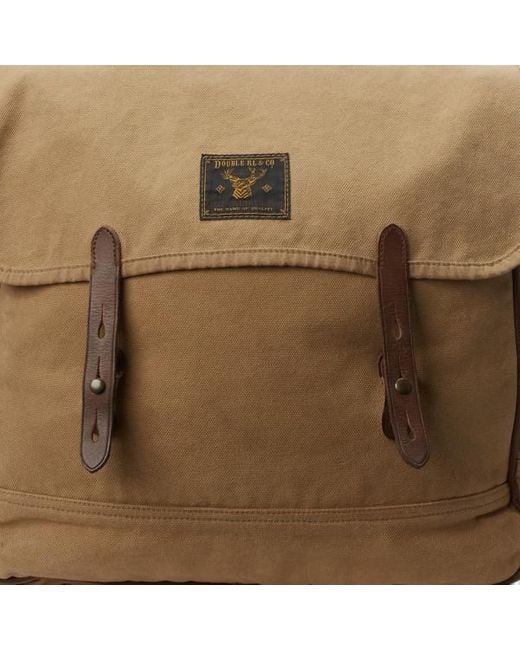 RRL Natural Leather-trim Canvas Backpack for men