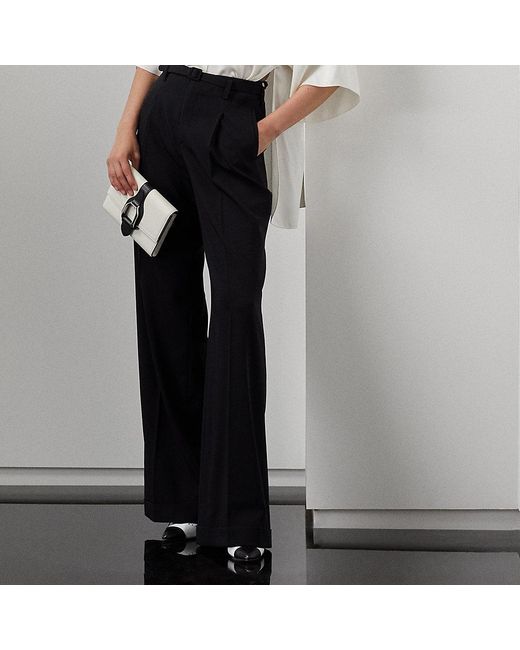 Ralph Lauren Acklie Wool Gabardine Trouser in Black | Lyst