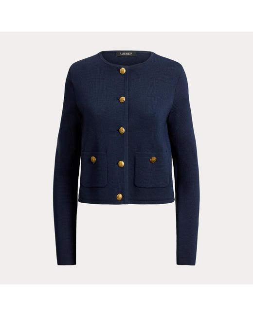 Ralph Lauren Blue Cropped Crewneck Jumper Jacket