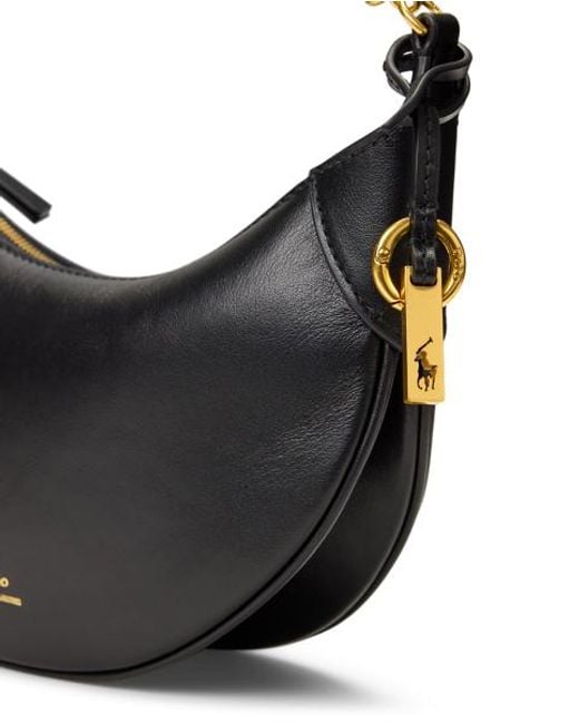 Polo Ralph Lauren Black Polo Id Leather Mini Chain Bag