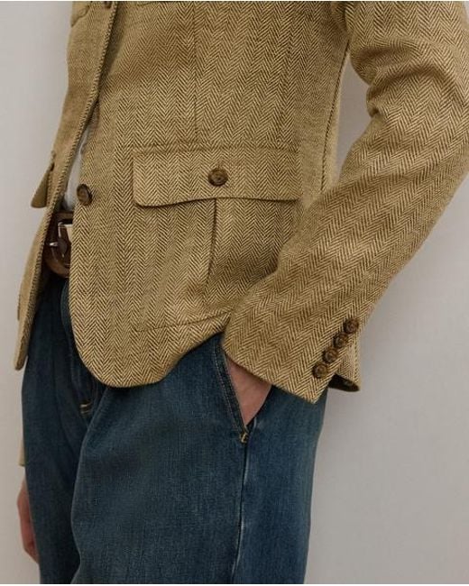 Ralph Lauren Linnen Jack Met Visgraatmotief in het Green