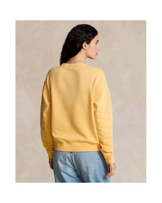 Pullover a girocollo in felpa leggera di Polo Ralph Lauren in Yellow