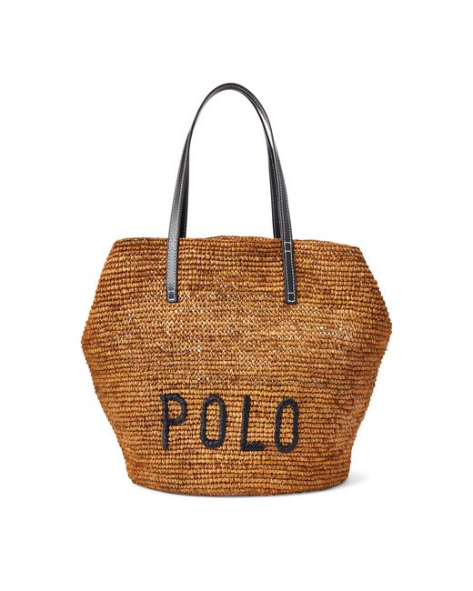 Polo Ralph Lauren Natural Polo Raffia Large Tote Bag