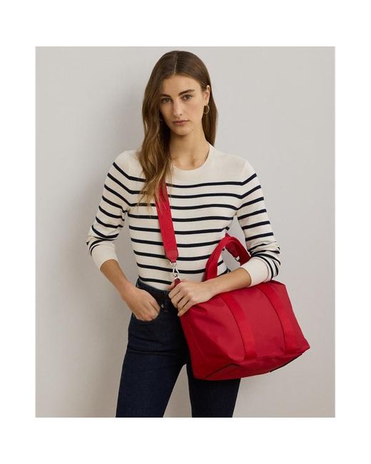 Tote Stevie XL in nylon con cerniera di Ralph Lauren in Red