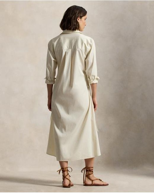 Polo Ralph Lauren Natural Cotton Drawcord Shirtdress