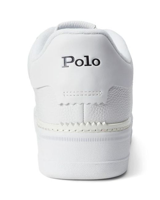 Ralph Lauren White Masters Court Leather Trainer for men