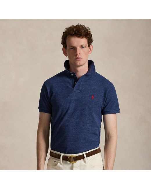 Polo Ralph Lauren Blue Custom Slim Fit Mesh Polo Shirt for men