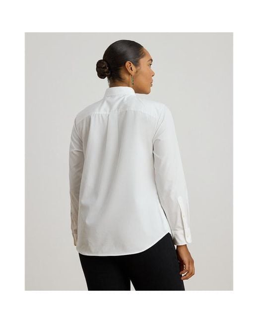 Ralph Lauren White Ralph Lauren Bib-Front Cotton Broadcloth Shirt