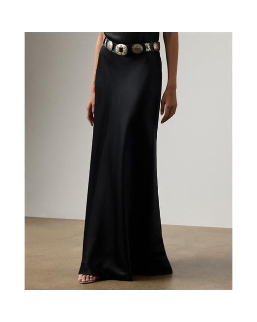 Ralph Lauren Black Ralph Lauren Masina Stretch Satin Skirt
